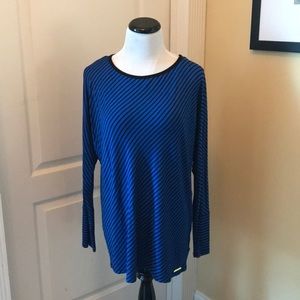 Michael Kors blue striped shirt